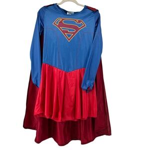 Rubies Supergirl Costume Dress with Detachable Cape Kids Medium Blue Red DC